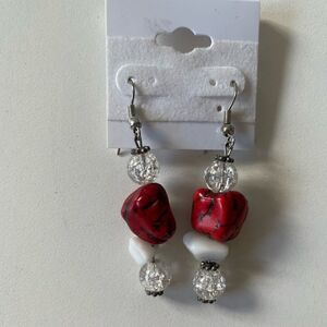 Stone and Bead Earrings 